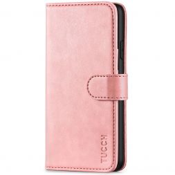 TUCCH iPhone XS Max Wallet Case Folio Style Kickstand With Magnetic Strap-Rose Gold