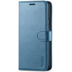 TUCCH iPhone XR Wallet Case Folio Style Kickstand With Magnetic Strap-Lake Blue