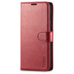 TUCCH Samsung Galaxy S20 Ultra Wallet Case Folio Style Kickstand With Magnetic Strap-Dark Red