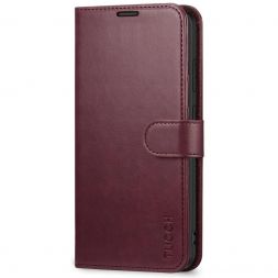 TUCCH Samsung Galaxy S20 Ultra Wallet Case Folio Style Kickstand With Magnetic Strap-Wine Red
