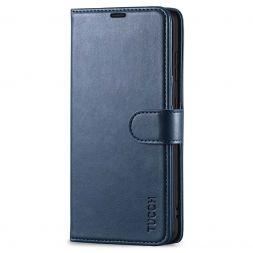 TUCCH Samsung Galaxy S21FE Wallet Case Folio Style Kickstand With Magnetic Strap for Samsung S21 FE-Dark Blue
