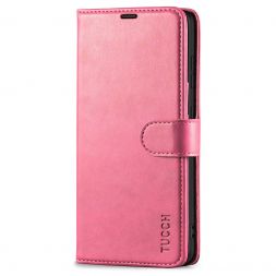 TUCCH Samsung Galaxy S21FE Wallet Case Folio Style Kickstand With Magnetic Strap for Samsung S21 FE-Hot Pink
