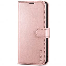 TUCCH Samsung S22 Wallet Case, Samsung Galaxy S22 5G Flip PU Leather Cover, Stand with RFID Blocking and Magnetic Closure-Shiny Rose Gold