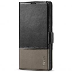 TUCCH Samsung S22 Ultra Wallet Case, Samsung Galaxy S22 Ultra 5G Flip PU Leather Cover, Stand with RFID Blocking and Magnetic Closure-Black &amp; Grey