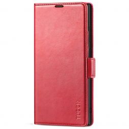 TUCCH Samsung S22 Ultra Wallet Case, Samsung Galaxy S22 Ultra 5G Flip PU Leather Cover, Stand with RFID Blocking and Magnetic Closure-Red