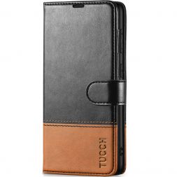 TUCCH Samsung S23FE Wallet Case, Samsung Galaxy S23 FE 5G Flip Leather Cover - Black & Brown