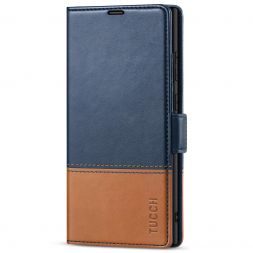TUCCH Samsung S23 Ultra Wallet Case, Samsung Galaxy S23 Ultra 5G Flip Leather Cover-Blue & Brown