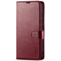 TUCCH Samsung S23 Wallet Case, Samsung Galaxy S23 5G Flip Leather Cover-Wine Red