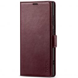 TUCCH Samsung S24 Ultra Wallet Case, Samsung Galaxy S24 Ultra 5G Leather Case Folio Cover - Wine Red