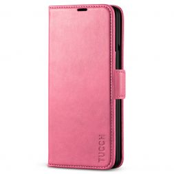 TUCCH SAMSUNG Galaxy Z Fold 3 5G Wallet Case, SAMSUNG Z Fold 3 PU Leather Case with S Pen Slot Flip Folio Kickstand RFID Blocking And Magnetic Closure Cover-Hot Pink