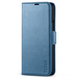 TUCCH SAMSUNG Galaxy Z Fold 3 5G Wallet Case, SAMSUNG Z Fold 3 PU Leather Case with S Pen Slot Flip Folio Kickstand RFID Blocking And Magnetic Closure Cover-Light Blue