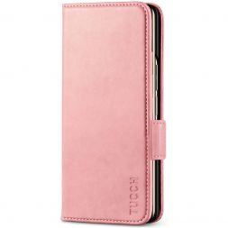 TUCCH SAMSUNG Galaxy Z Fold5 5G Leather Cover with S Pen Slot - Rose Gold