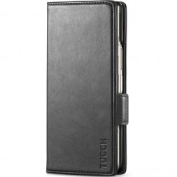 TUCCH SAMSUNG Galaxy Z Fold6 5G Flip Wallet Case With S Pen Slot - Black