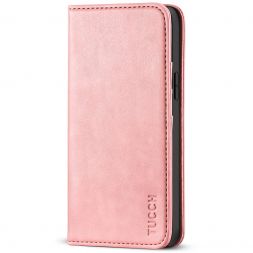 TUCCH iPhone 14 Wallet Case - iPhone 14 Flip Cover With Magnetic Closure-Rose Gold