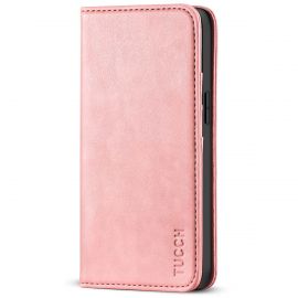 TUCCH iPhone 13 Mini Wallet Case - Mini iPhone 13 5.4-inch PU Leather Cover with Kickstand Folio Flip Book Style, Magnetic Closure-Rose Gold