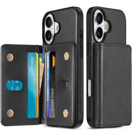 TUCCH iPhone 16 Plus PU Leather Case with Undetachable Wallet, iPhone 16 Plus Phone Case with Card Holder