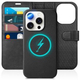 TUCCH iPhone 16 Pro Magnetic Detachable Wallet Case, iPhone 16 Pro Removable Leather Case 2IN1, Card Holders, RFID Blocking, Magnetic Clasp, Fold Book Folio Flip Phone Cover