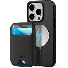 TUCCH iPhone 16 Pro Max Leather Case with Magnetic Stand Card Holder, 2IN1, Removable, RFID Blocking Magsafe Compatible, Wireless Charging, Raised Edges Shockproof PU Leather Phone Case