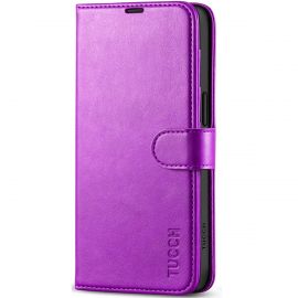 TUCCH iPhone 15 Plus Wallet Case, iPhone 15 Plus Leather Case with Card Holder and Stand - Purple