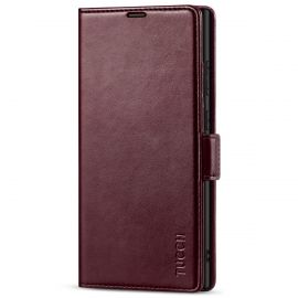 TUCCH Samsung S23 Ultra Wallet Case, Samsung Galaxy S23 Ultra 5G Flip Leather Cover-Wine Red