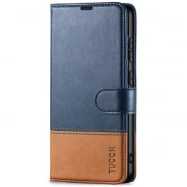 TUCCH Samsung S24 Wallet Case, Samsung Galaxy S24 5G Leather Case Folio Cover - Blue&amp;Brown