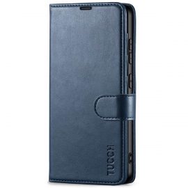 TUCCH Samsung S24 Wallet Case, Samsung Galaxy S24 5G Leather Case Folio Cover - Dark Blue