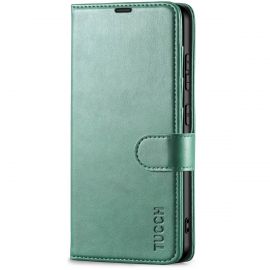 TUCCH Samsung S24 Wallet Case, Samsung Galaxy S24 5G Leather Case Folio Cover - Myrtle Green