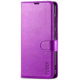 TUCCH Samsung S24 Wallet Case, Samsung Galaxy S24 5G Leather Case Folio Cover - Purple
