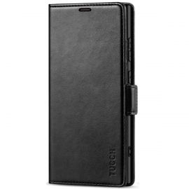 TUCCH Samsung S24 Ultra Wallet Case, Samsung Galaxy S24 Ultra 5G Leather Case Folio Cover - Black