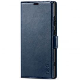 TUCCH Samsung S24 Ultra Wallet Case, Samsung Galaxy S24 Ultra 5G Leather Case Folio Cover - Dark Blue