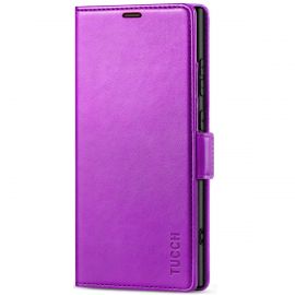 TUCCH Samsung S24 Ultra Wallet Case, Samsung Galaxy S24 Ultra 5G Leather Case Folio Cover - Purple