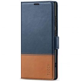 TUCCH Samsung S24 Ultra Wallet Case, Samsung Galaxy S24 Ultra 5G Leather Case Folio Cover - Blue&amp;Brown