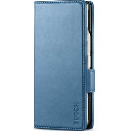 TUCCH SAMSUNG Galaxy Z Fold6 5G Wallet Book Case with S Pen Slot - Light Blue