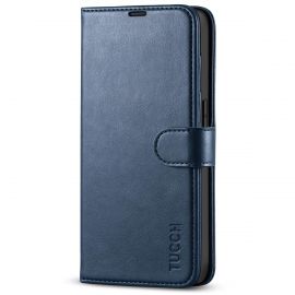 TUCCH IPhone 14 Pro Wallet Case, IPhone 14 Pro Book Folio Flip Kickstand Cover With Magnetic Clasp-Dark Blue