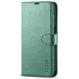 TUCCH IPhone 14 Pro Wallet Case, IPhone 14 Pro Book Folio Flip Kickstand Cover With Magnetic Clasp-Myrtle Green