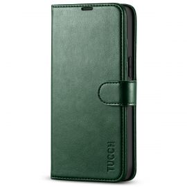 TUCCH iPhone 14 Pro Max Wallet Case, iPhone 14 Max Pro Book Folio Flip Kickstand Cover With Magnetic Clasp-Midnight Green