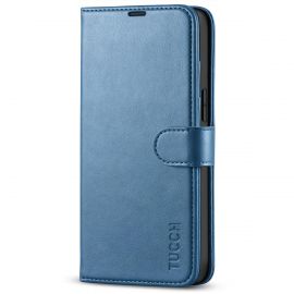 TUCCH iPhone 14 Pro Max Wallet Case, iPhone 14 Max Pro Book Folio Flip Kickstand Cover With Magnetic Clasp-Light Blue